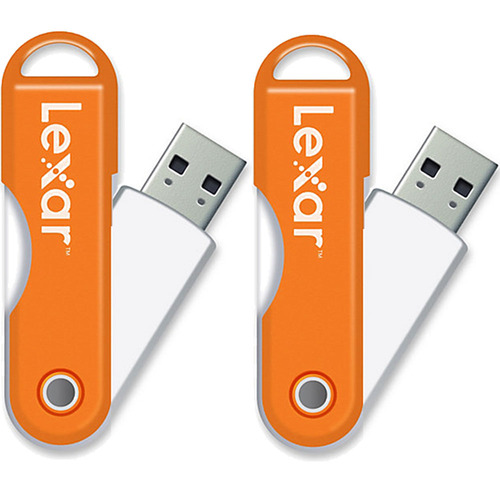 Lexar JumpDrive TwistTurn 16GB High Speed USB Flash Drive (Orange) 2-Pack (32GB Total)