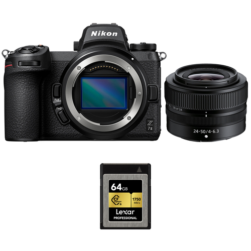 Nikon Z7II 45.7MP Mirrorless Camera Full Frame w/Nikon 24-50mm Lens +Lexar 64GB Card