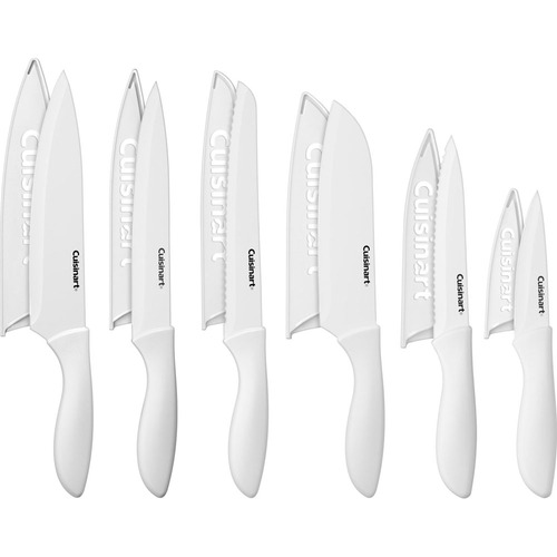Advantage 12-Piece White Knife Set with Blade Guards C55-12PCWH - Open Box
