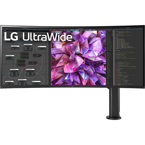 LG 37.5 inch Curved UltraWide QHD Plus (3840x1600) Monitor w/ Ergo Stand Renewed