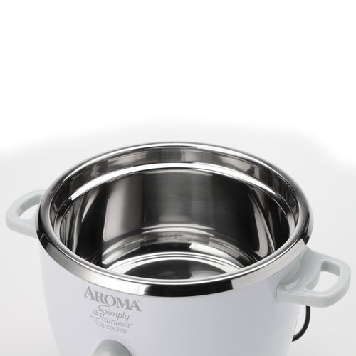 Aroma 6 Cup White Simply Stainless Pot - White