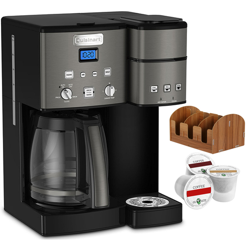 Cuisinart 12 Cup Coffeemaker and Single Serve Brewer + Coffee Caddy and K-Cups