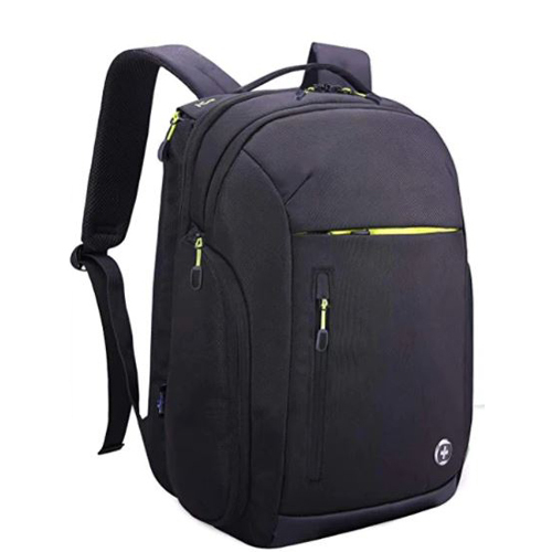 Swissdigital Java Business Travel Backpack and 17` Laptop Case, Black/Green (SD-805)