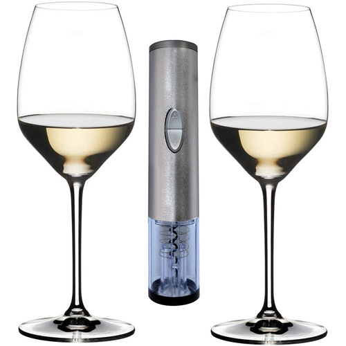 Riedel Extreme Riesling Glass Set of 2 with Electric Wine Bottle Opener