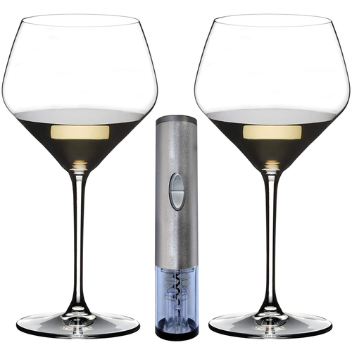 Riedel Extreme Oaked Chardonnay Wine Glass Set of 2 with Electric Bottle Opener