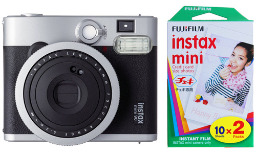Fujifilm Instax Mini 90 Neo Classic Instant Film Camera w/ 20 Sheets Instant Film Bundle