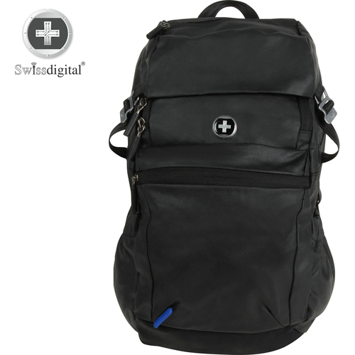 Swissdigital SD-03B Sound Byte Bluetooth Speaker Backpack with 14` Laptop Pocket, USB