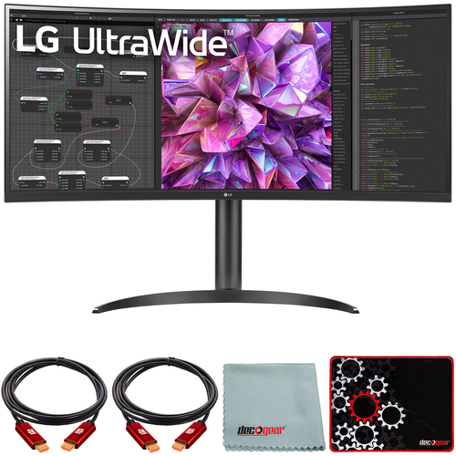 LG 34` Curved UltraWide QHD IPS PC Monitor with Mouse Pad Bundle