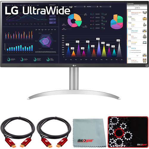 LG 34` 21:9 UltraWide Full HD 2560 x 1080 100Hz IPS Monitor with Mouse Pad Bundle