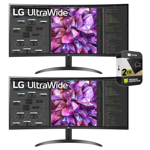 LG 34` 21:9 Curved UltraWide QHD PC Monitor 2 Pack with 2 Year Warranty