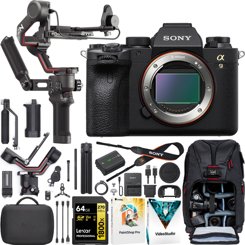 Sony a9 II Full Frame Mirrorless Camera Body Kit + DJI RS 3 Combo Gimbal Bundle