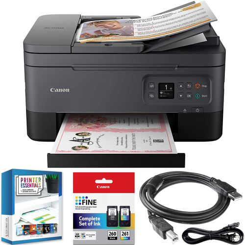 Canon PIXMA TR7020a All-In-One Printer Print Photo Copy Scan Home Office Bundle Black