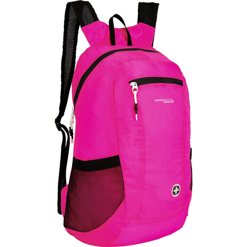 Swissdigital SD1595-46 Seagull Lightweight Water Resistant Foldable Backpack, Pink