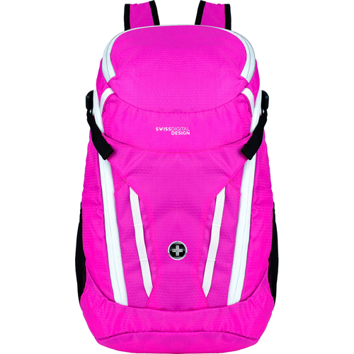 Swissdigital SD1596-46 Kangaroo Foldable Backpack with 15.6` Laptop Pocket, Pink