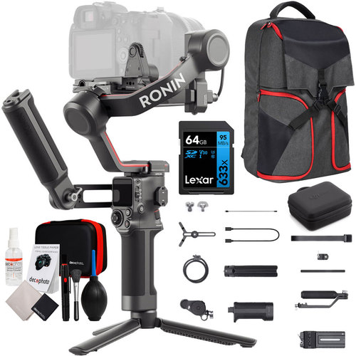 DJI RS 3 Gimbal Stabilizer Combo with BG21 Grip with 64GB Backpack Bundle