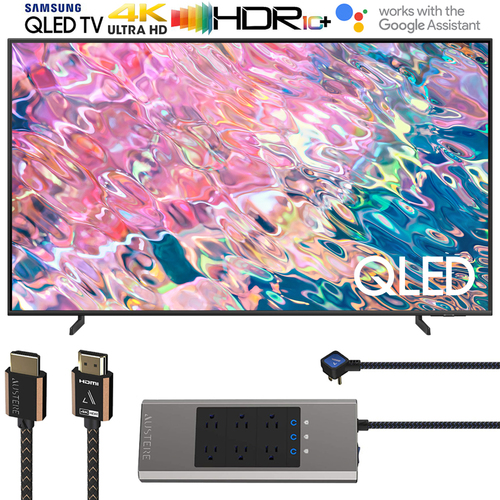 Samsung Q60B 85` QLED 4K Quantum Dual LED HDR Smart TV 2022 with HDMI Bundle