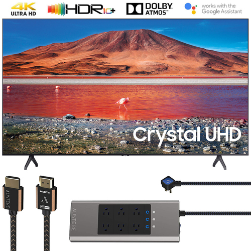 Samsung UN50TU7000 50` 4K Ultra HD Smart LED TV 2020 with HDMI Bundle