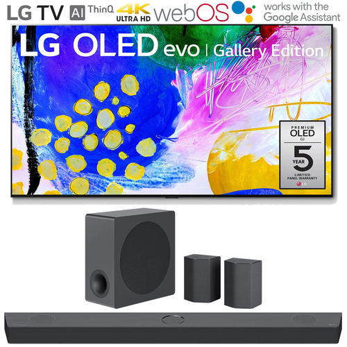 LG OLED65G2PUA 65` HDR 4K Smart OLED TV 2022 w/ LG S95QR High Res Audio Sound Bar