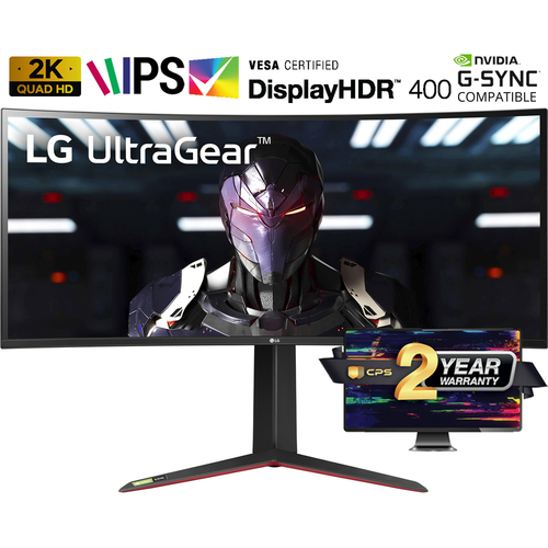 LG UltraGear 34` QHD 21:9 Curved Gaming Monitor w/ 2 Year Extended Warranty