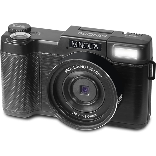 Minolta MND30 30MP 2.7K Ultra HD 4X Zoom Digital Camera (Black)