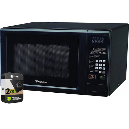 Magic Chef 1.1 Cu. Ft. 1000 Watt Microwave Oven in Black with 2 Year Warranty