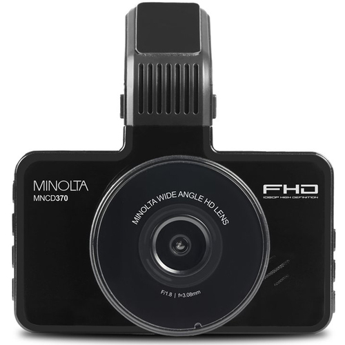 Minolta MNCD370 1080p Car Camcorder/Dashcam with 3.0` LCD Monitor (Black)