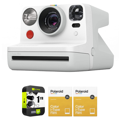 Polaroid Originals PRD9027 Now I-Type Instant Camera - White w/ Warranty + 2-Pack Film