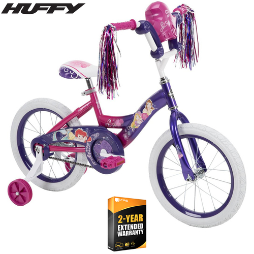 Huffy Disney Princess 16 in Bike' w/Training Wheels & Basket +2 Year Extended Warranty