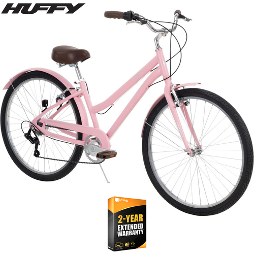 Huffy Sienna Women's 27.5` 7-Speed Comfort Bike, Pale Pink w/ 2 Year Extended Warranty