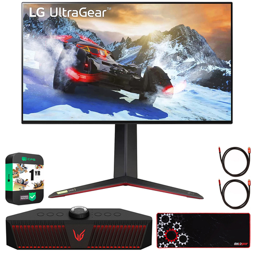 LG 27` UltraGear 4K UHD Nano IPS G-Sync Gaming Monitor w/ LG GP9 Speaker Bundle