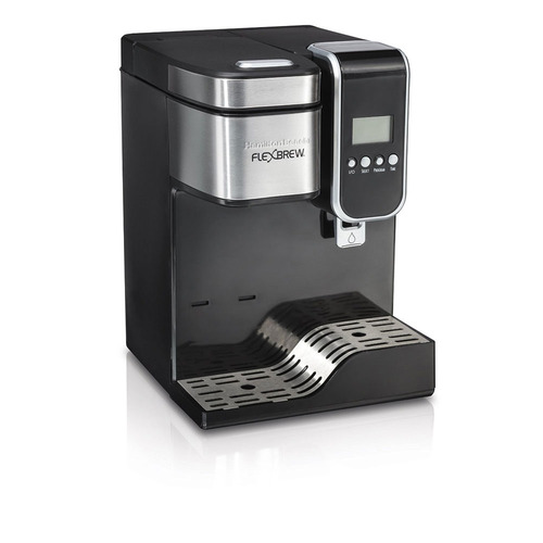 Hamilton Beach Single-Serve Coffee Maker, Programmable FlexBrew with Hot Water Dispenser