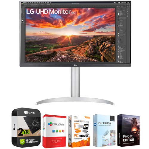 LG 27UP650-W 27` UHD IPS Monitor with VESA DisplayHDR + 2 Year Protection Pack