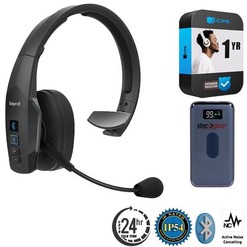 BlueParrott B450-XT Wireless Bluetooth Mono Headset + Power Bank +Protection Pack