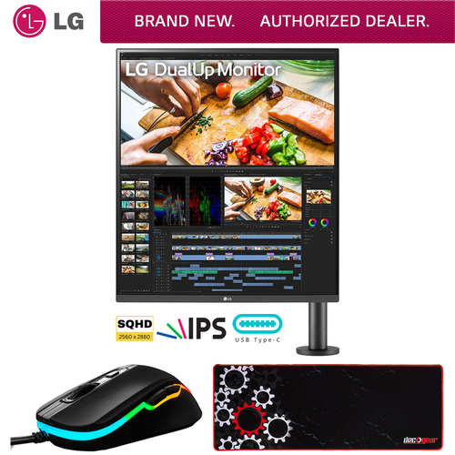 LG DualUp 28MQ780-B 16:18 SDQHD IPS HDR Monitor + Gaming Mouse Bundle