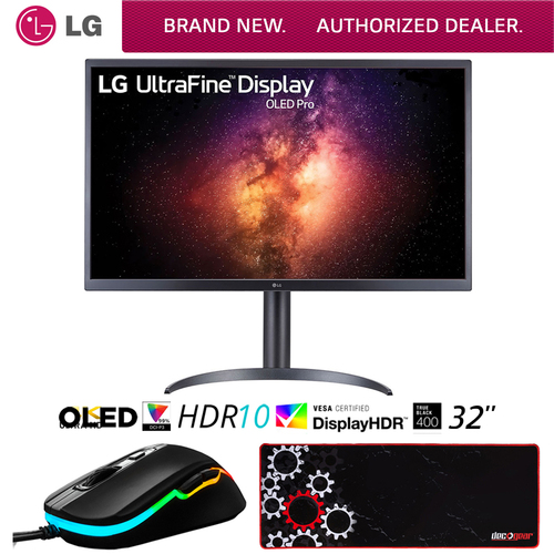 LG 32` UltraFine 4K OLED 16:9 1M:1 Contrast Ratio Monitor + Gaming Mouse Bundle