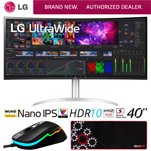 LG 40` Curved UltraWide 5K2K Nano IPS Monitor w/ Thunderbolt 4 +Gaming Mouse Bundle