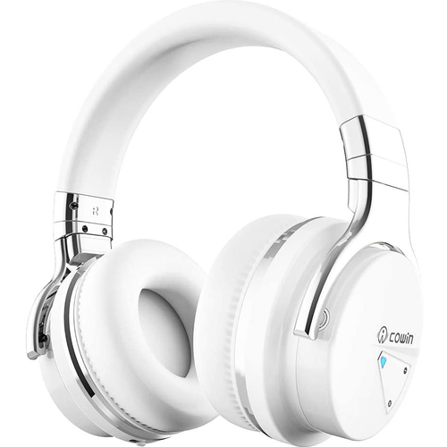 E7 Active Noise Cancelling Bluetooth Over-Ear Headphones, White