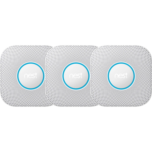 Google Nest S3006WBUS Protect Smoke and CO Alarm, Battery, 3-Pack - White - Open Box