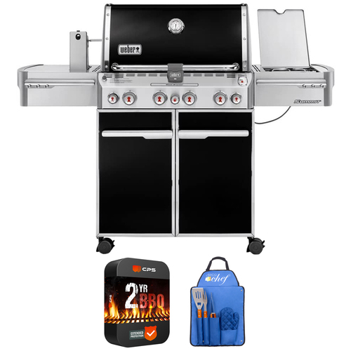 Weber Summit E-470 Liquid Propane Gas Grill, Black w/ Warranty +3pc BBQ Tool Set