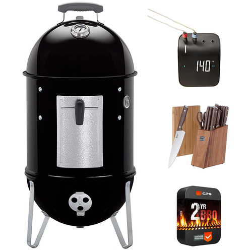 Weber Smokey Mountain 14` Cooker, Charcoal Smoker w/ Warranty + Accessories Kit