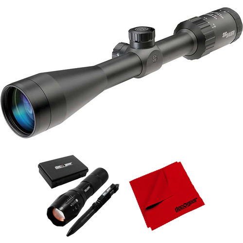 Sig Sauer WHISKEY3 3-9X40 mm Riflescope, .25 MOA BDC-1 Reticle, Black + Accessories Bundle