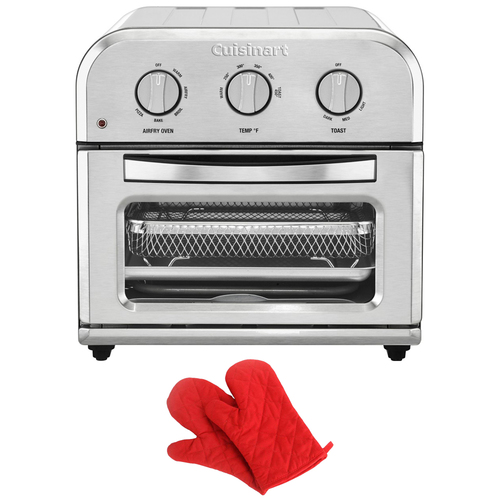Cuisinart TOA-26 Compact AirFryer/Convection Toaster Oven w/ Pair of Oven Mitt