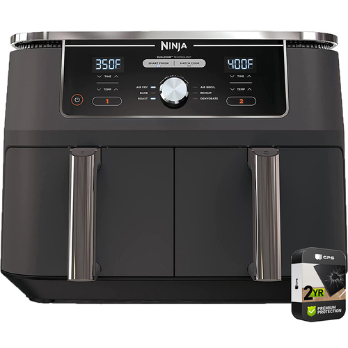 Ninja DZ401 Foodi 6-in-1 10-qt. XL 2-Basket Air Fryer Renewed + 2 Year Warranty