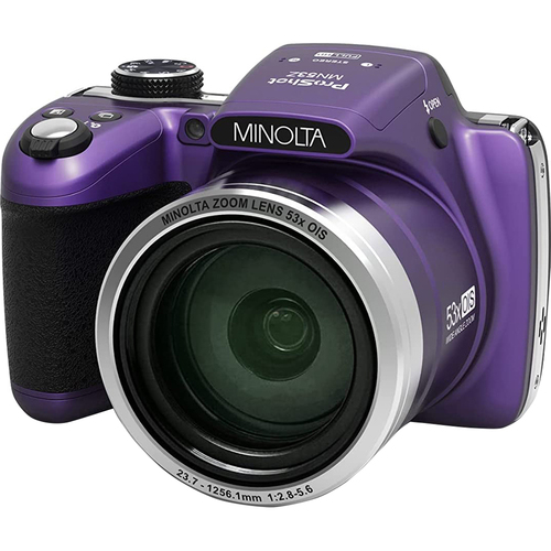 Minolta Pro Shot 16MP Digital Camera with 53x Optical Zoom - Purple - Open Box