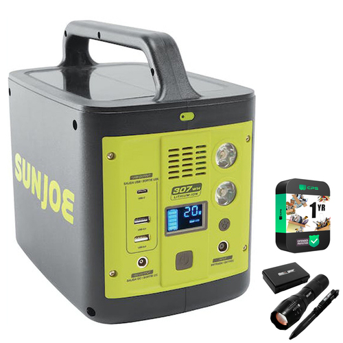 Sun Joe 307Wh 6-Amp Portable Power Generator w/Outlets & USB Ports +Warranty Kit