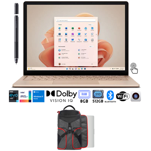 Microsoft Surface Laptop 5 13.5` Intel i5, 8GB/512GB Touch, Sandstone + Accessories Bundle