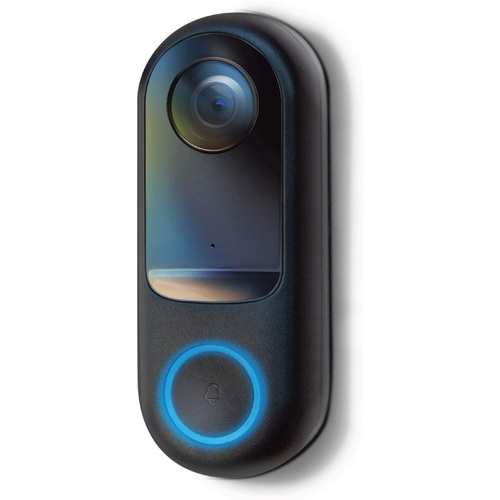 Home Zone Security Smart Hardwired Doorbell Camera, Black
