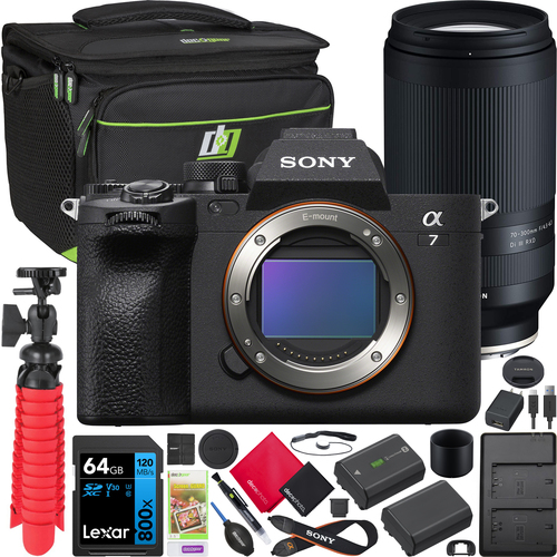 Sony a7 IV Mirrorless Full Frame Camera Body Kit + Tamron 70-300mm Lens Bundle