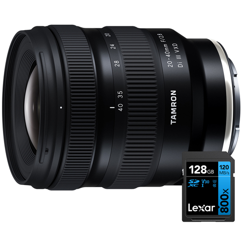 Tamron 20-40mm F/2.8 Di III VXD Lens for Sony E-Mount Mirrorless Cameras+128GB Card