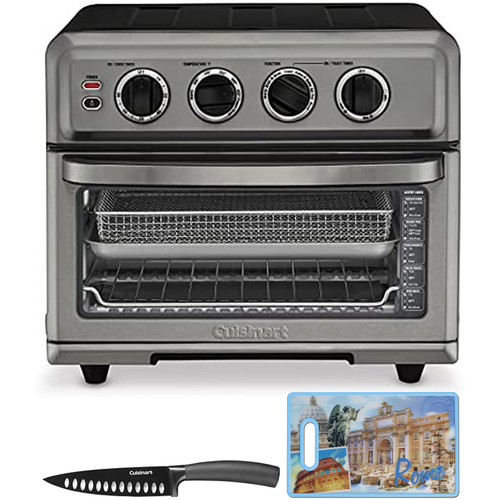Cuisinart AirFryer Toaster Oven with Grill Black Steel + Knife & Cutting Board